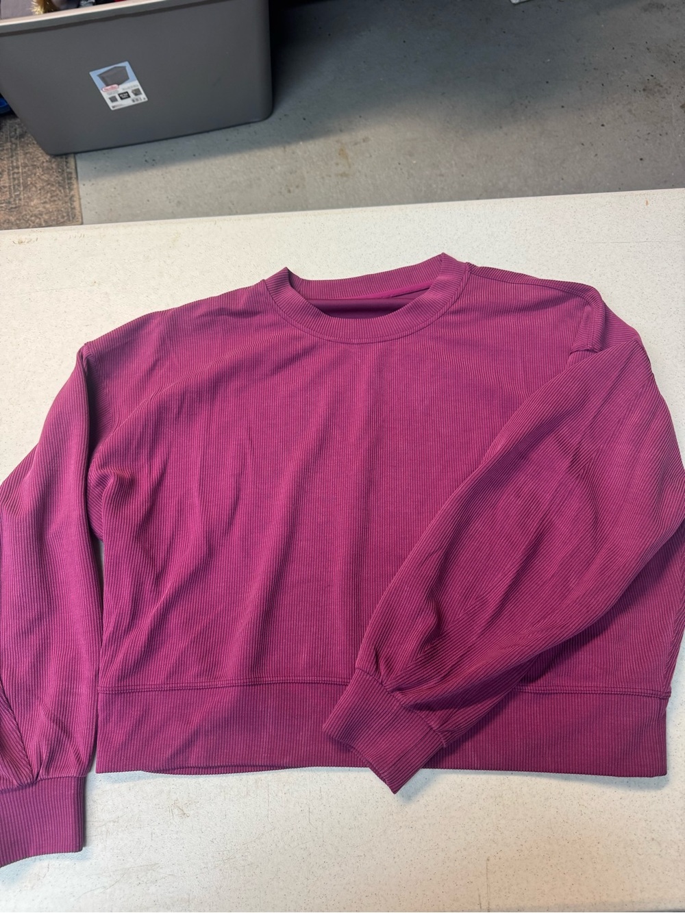 lululemon athletica Ribbed Crewneck Sweatshirt in Magenta